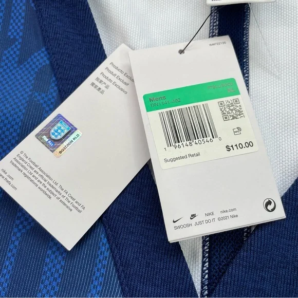 [XL] NIKE ENGLAND DRI-FIT Player Soccer Futbol Button-Up Cardigan Sweater Blue